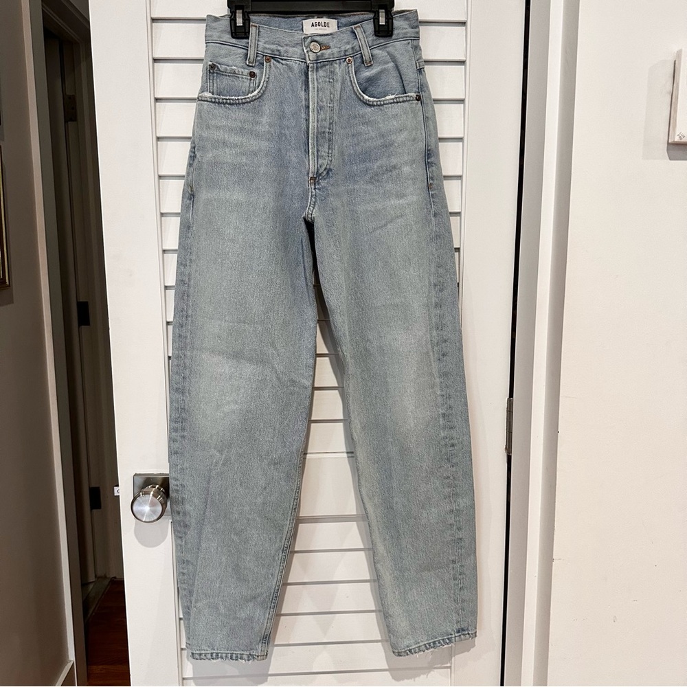 Agolde Light Wash High-Rise Straight Jeans